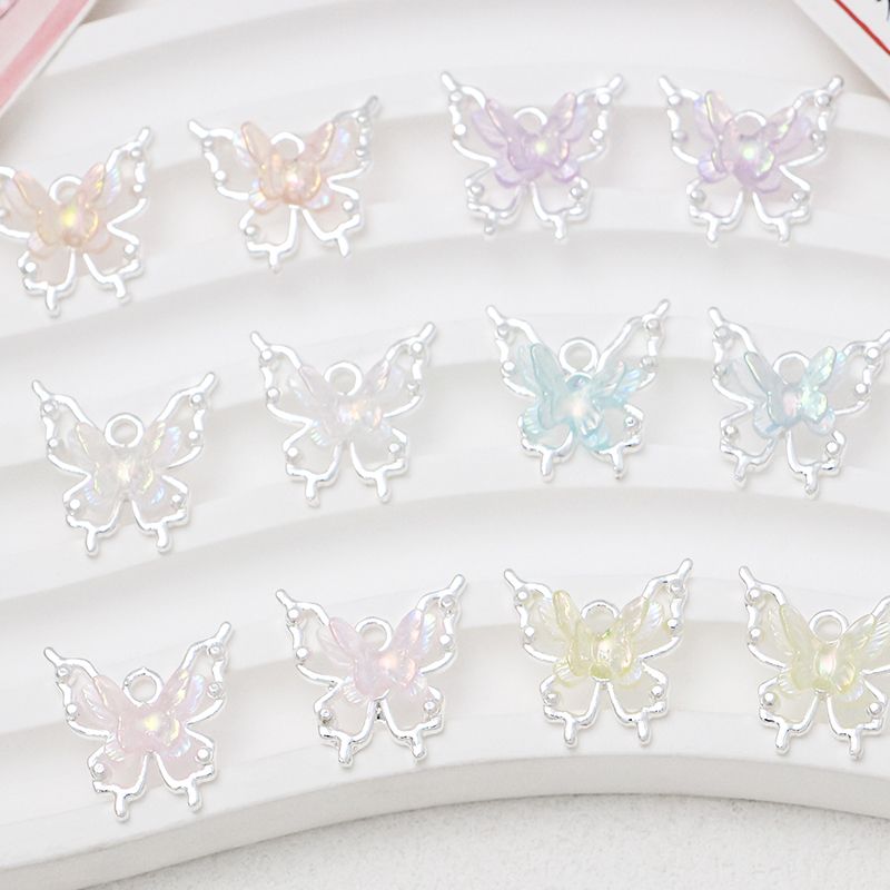 【幻蝶】仙气幻彩蝴蝶合金吊坠diy手工串珠材料手链项链饰品挂件细节图