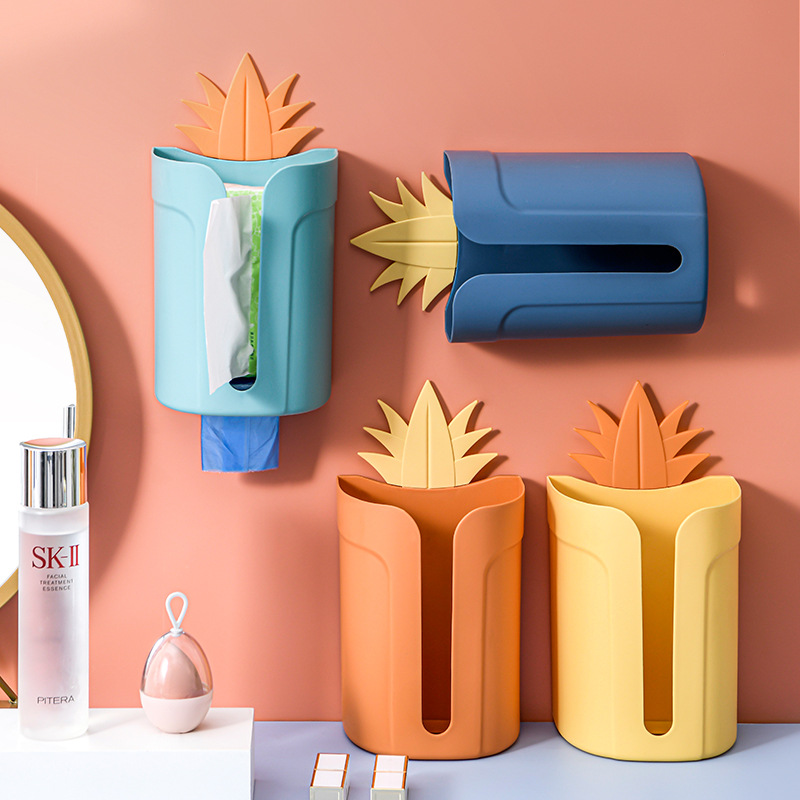 B09-2066 Kitchen Creative Tissue Box Wall-mounted upside-down storage Box Bedroom Non-perforating Tissue Box Tissue Application Scenario