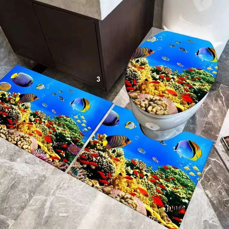 INS geometric floor mat, bathroom, water-absorbing door mat, anti-slip mat, carpet, door mat, printed two-piece set, entrance door mat, carpet, floor mat detail image 2
