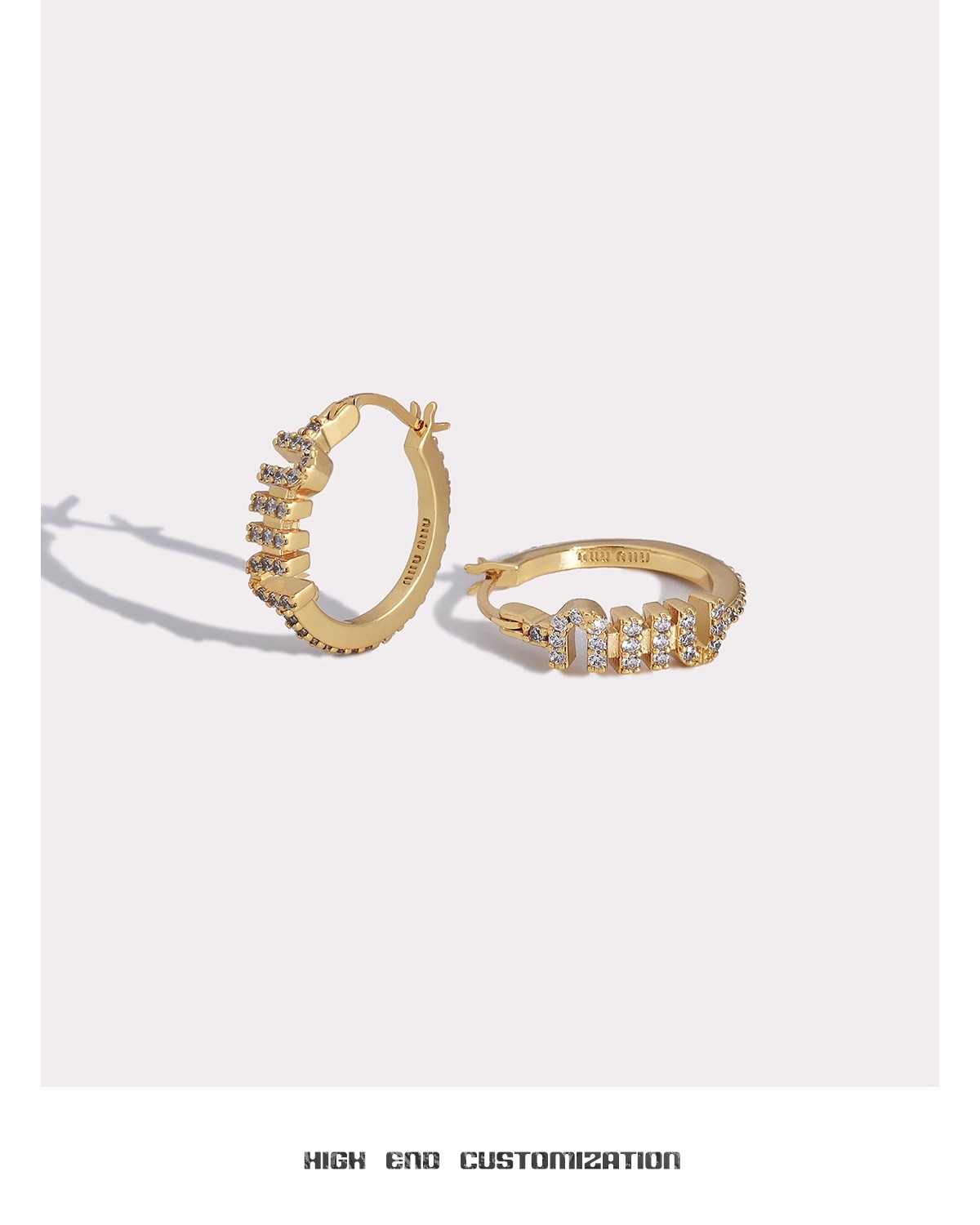 2024 New Letter Niche Unique Earrings Light Luxury High-Grade Sense Ear Loop Temperament Earrings Female Specification drawing