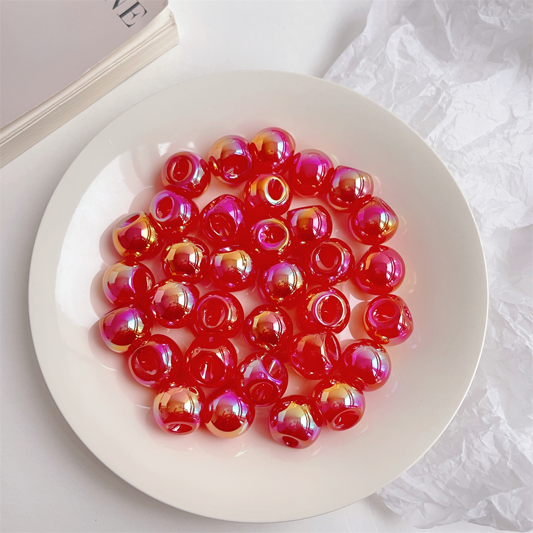 Acrylic 16mm jelly perforated pearlescent surface UV color large perforated round beads diy children's Korean version headwear material accessories pic 14