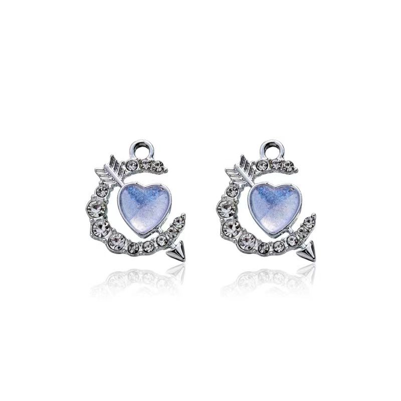 抖音爆款流行饰品配件 合金嵌镶满钻蝴蝶挂件DIY手工耳饰手链材料