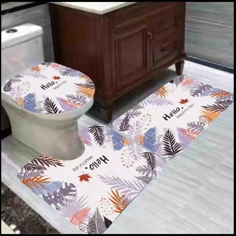 INS geometric floor mat, bathroom, water-absorbing door mat, anti-slip mat, carpet, door mat, printed two-piece set, entrance door mat, carpet, floor mat detail image 5
