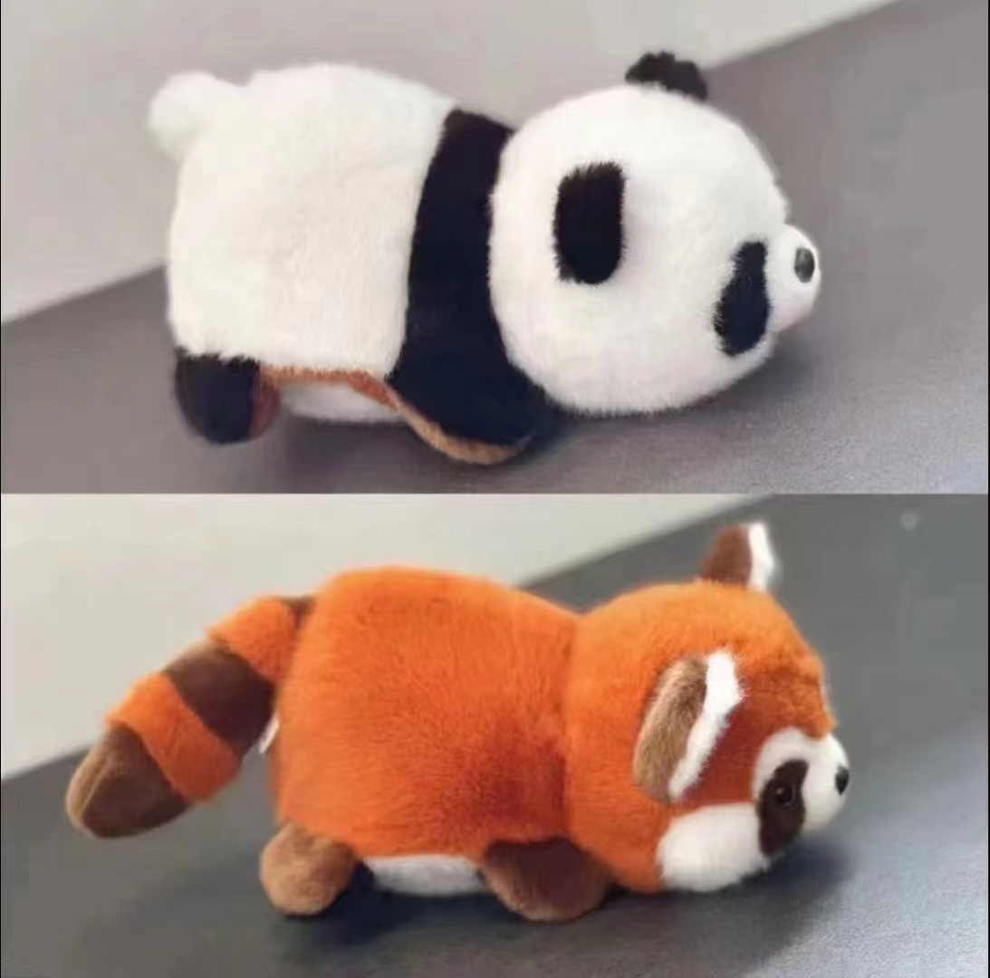Simulated brown red panda, giant panda plush toy doll, birthday gift, raccoon Chengdu base style