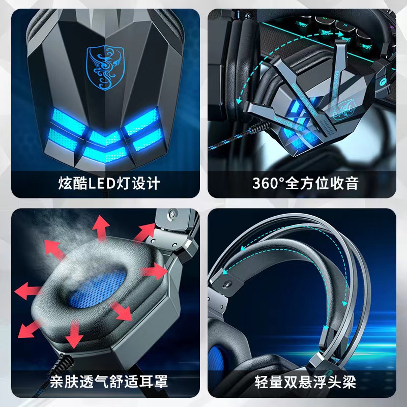 耳机/有线耳机/电竞耳机/sg-002/pro6耳机产品图