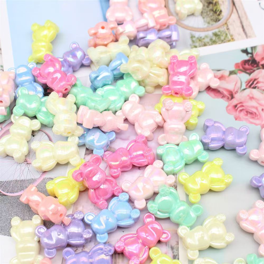 Colorful jelly Violent Bear Handmade DIY beaded bracelet, mobile phone chain, key chain buckle accessories