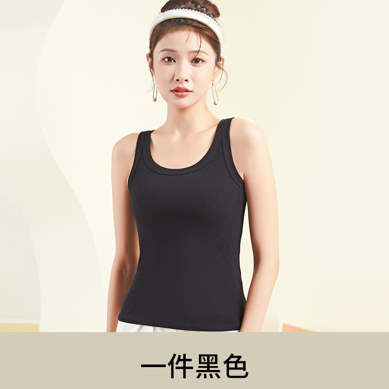 春夏螺纹打底吊带背心女夏修身显瘦内搭背心无袖上衣棉外穿详情7