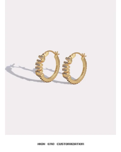 2024 New Letter Niche Unique Earrings Light Luxury High-Grade Sense Ear Loop Temperament Earrings Female