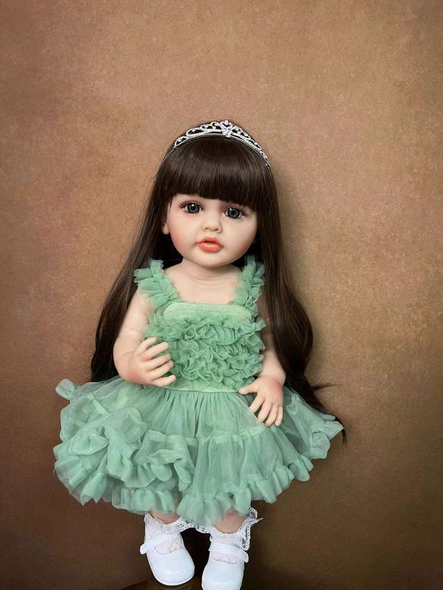55Cm Reborn Doll, Simulation Comfort Children Accompany Toys,
With A Bottle, Pacifier, Diaper Doll, Children's Princess Doll, Barbie Doll details Picture