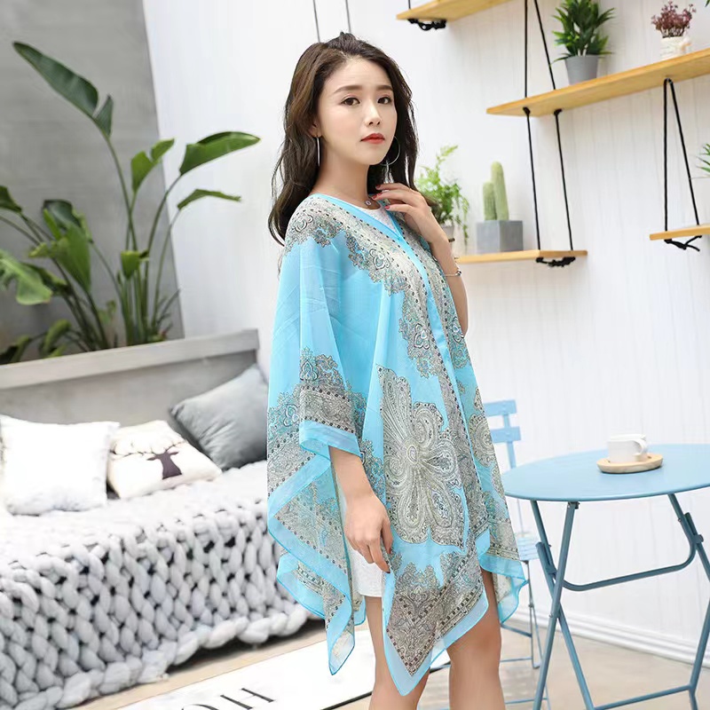 Xu Hongdou With Liu Yifei Style Women's Casual Wear Accessories Sun Protection Clothes Silk Scarf Scarf Accessories Fashion Light Breathable Spring And Summer Essential Shawl Women's Casual Wear undefined