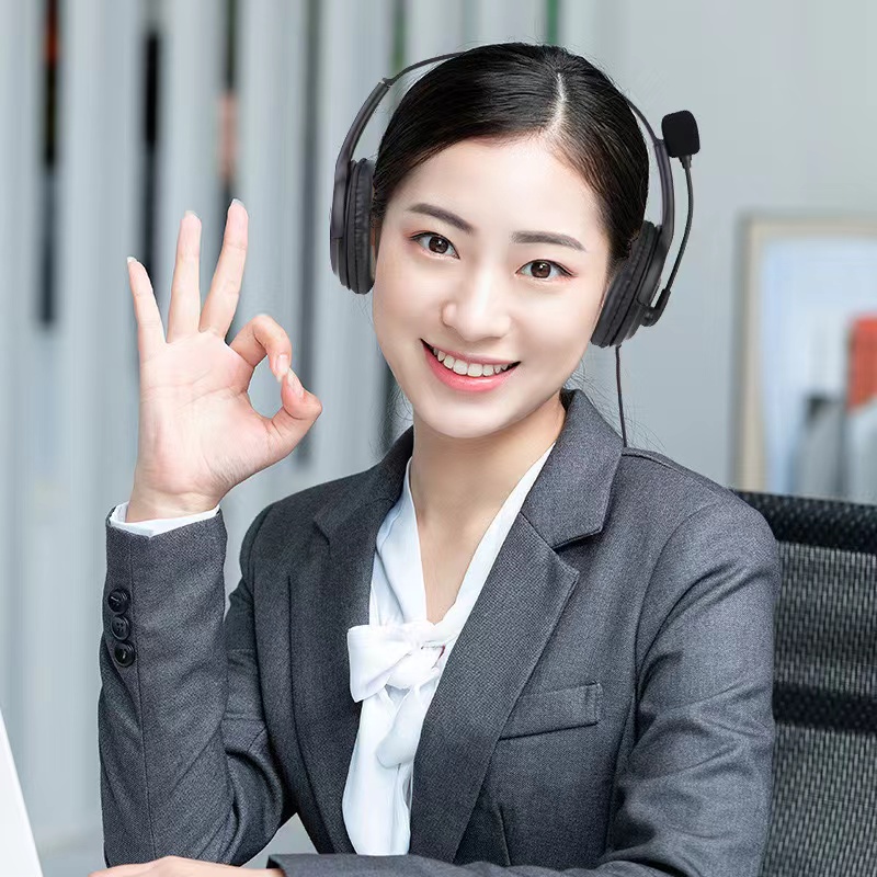 话务耳机头戴式学生网课学习TypeC办公商务线控耳机带麦批发耳麦细节图
