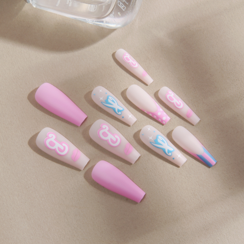 New 24 Spot Long Ballet Fluorescent Color Europe And The United States Foreign Trade Explosive Popular Wear Nails Fake Nail Nail details Picture