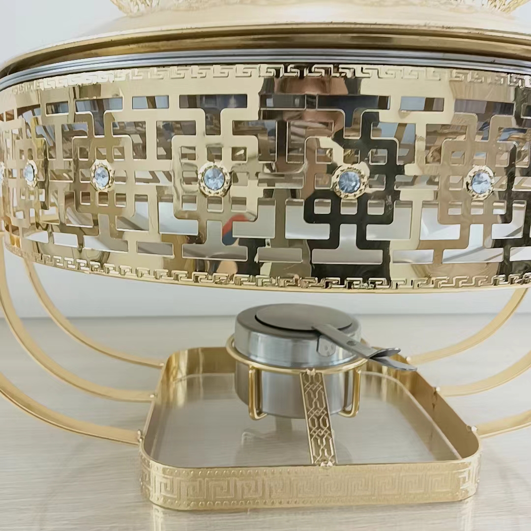 DF68093 Luxury lace Jazz lid hanging buffet stove, thickened hook Dining stove, solid and liquid alcohol stove, DF TRADINGHOUSE Application Scenario
