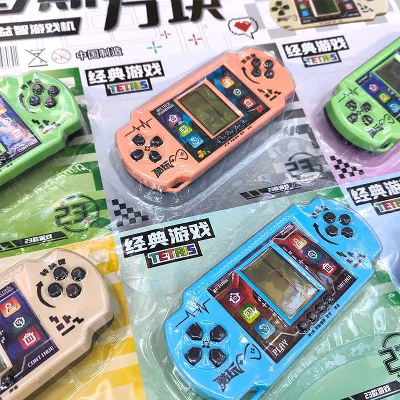 The Tetris game console features a large screen with innovative buttons, an old-fashioned, retro, classic and nostalgic educational toy for students detail image 6