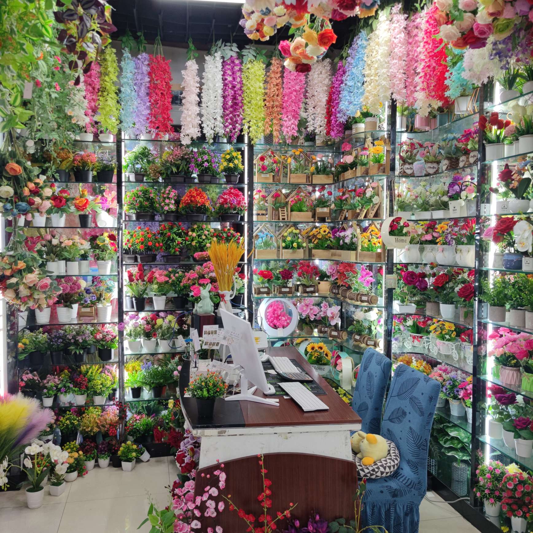The office decoration is rich in cultural atmosphere. The artificial garden green plants are realistic, the artificial plants are beautiful and practical, and the artificial flowers and artificial grass flowers are produced by the manufacturer Specification image