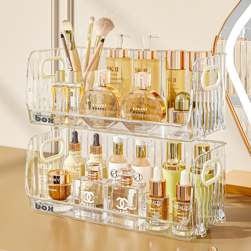 X51-8137-S Desktop Cosmetics storage box, dormitory facial mask, skin care products, jewelry acrylic storage basket, transparent storage box Specification image