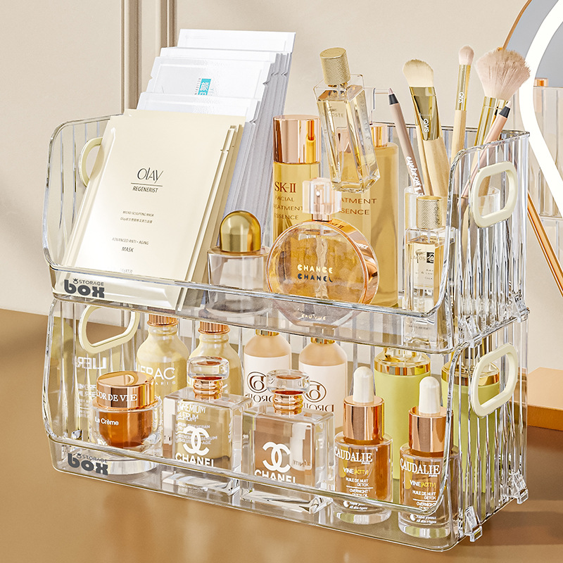 X51-8137-S Desktop Cosmetics storage box, dormitory facial mask, skin care products, jewelry acrylic storage basket, transparent storage box