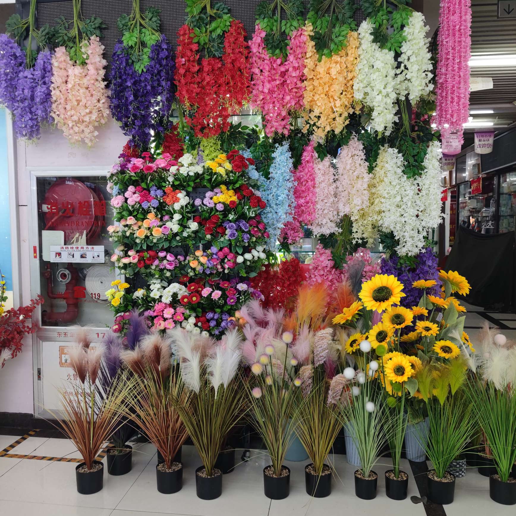 Simulated garden green plants, potted plants, office cultural decorations, simulated rattan moss fences, rattan green plants, home ornaments Item Picture