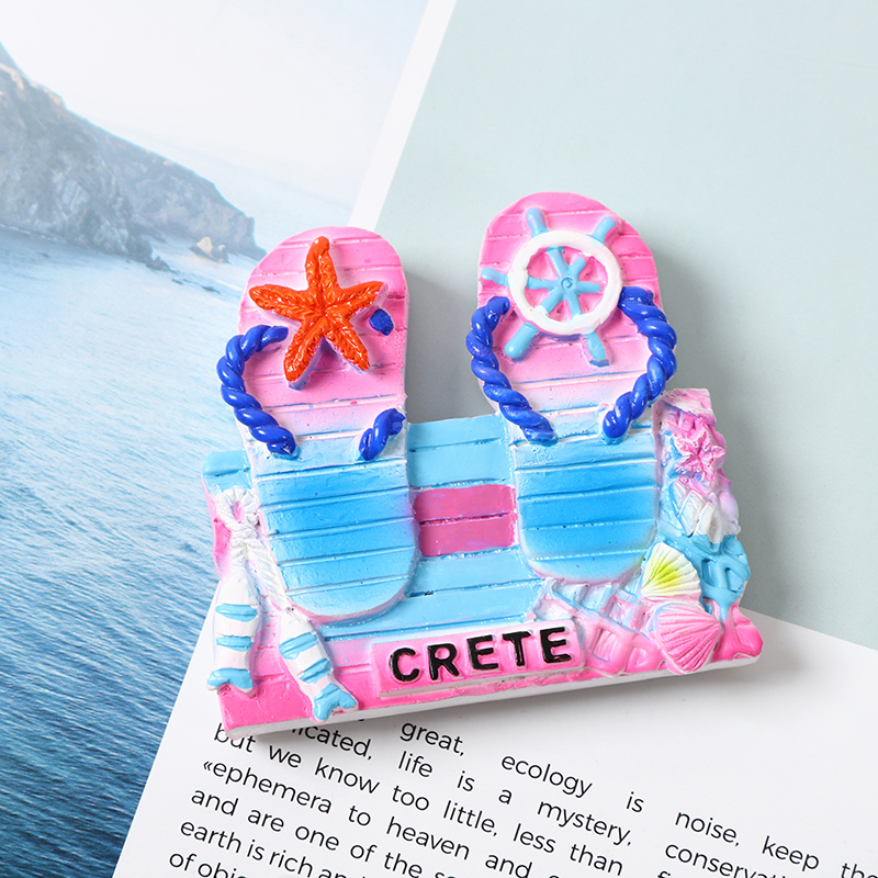3D hand-painted fridge magnets, decorative items and tourist souvenirs for export to Greece Application Scenario