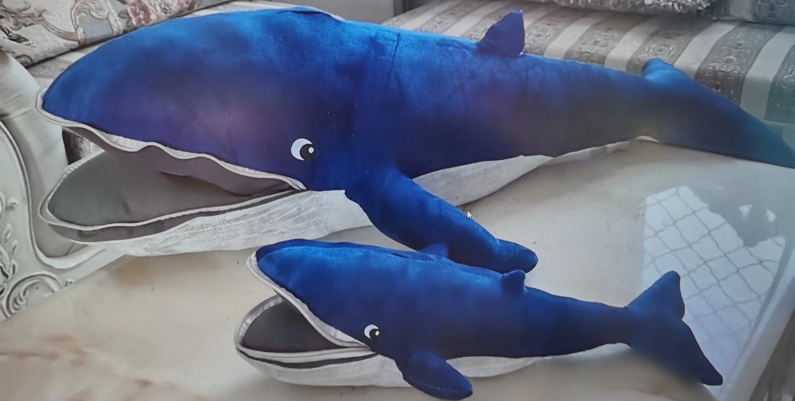 New IKEA whale plush toy throw pillow sofa bedside birthday gift for girls, festival gift for boys and girls details Picture