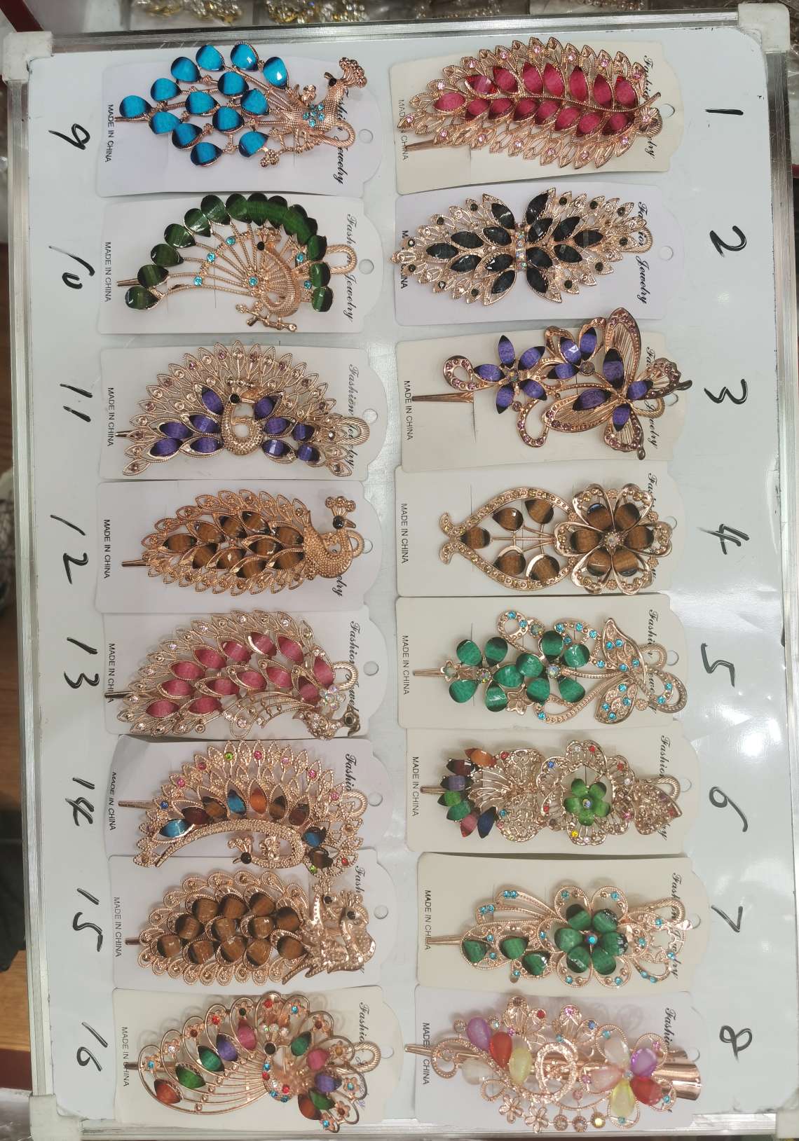 创意饰品发饰头饰发夹 鸭夹 抓夹夹子 精致时尚女士发饰品质经典孔雀款式发夹