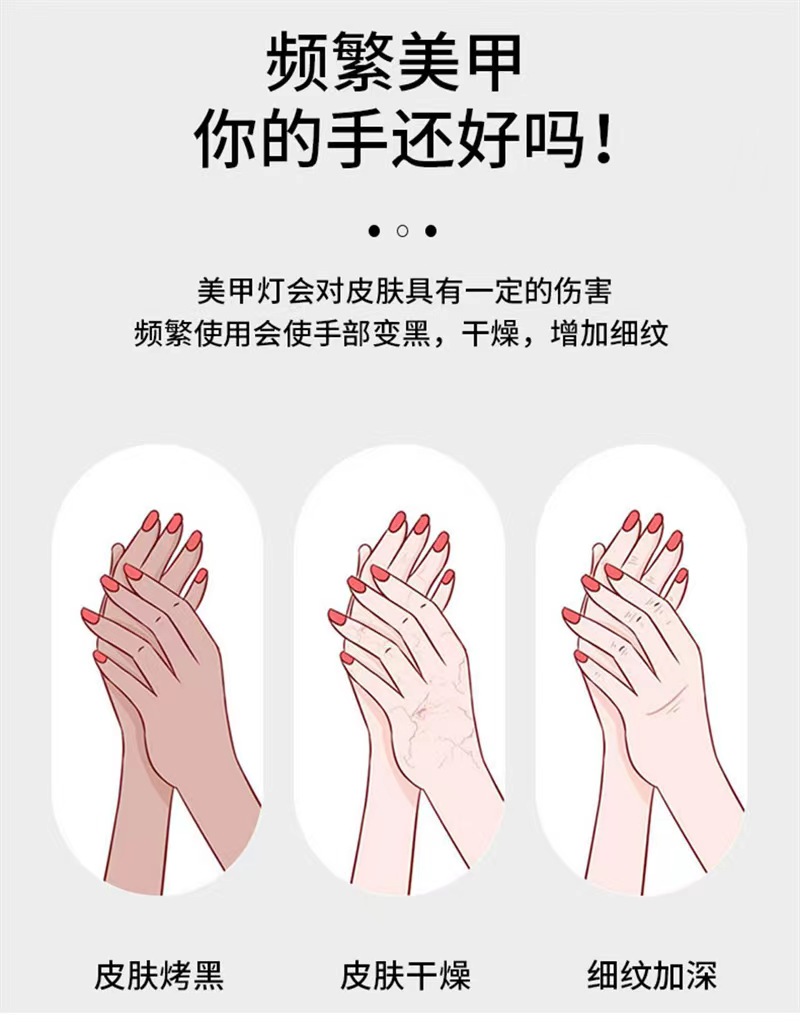 加长美甲手套宽松胖瘦可戴防晒黑防紫外线防UV半指烤灯美甲师保护防护手套详情1