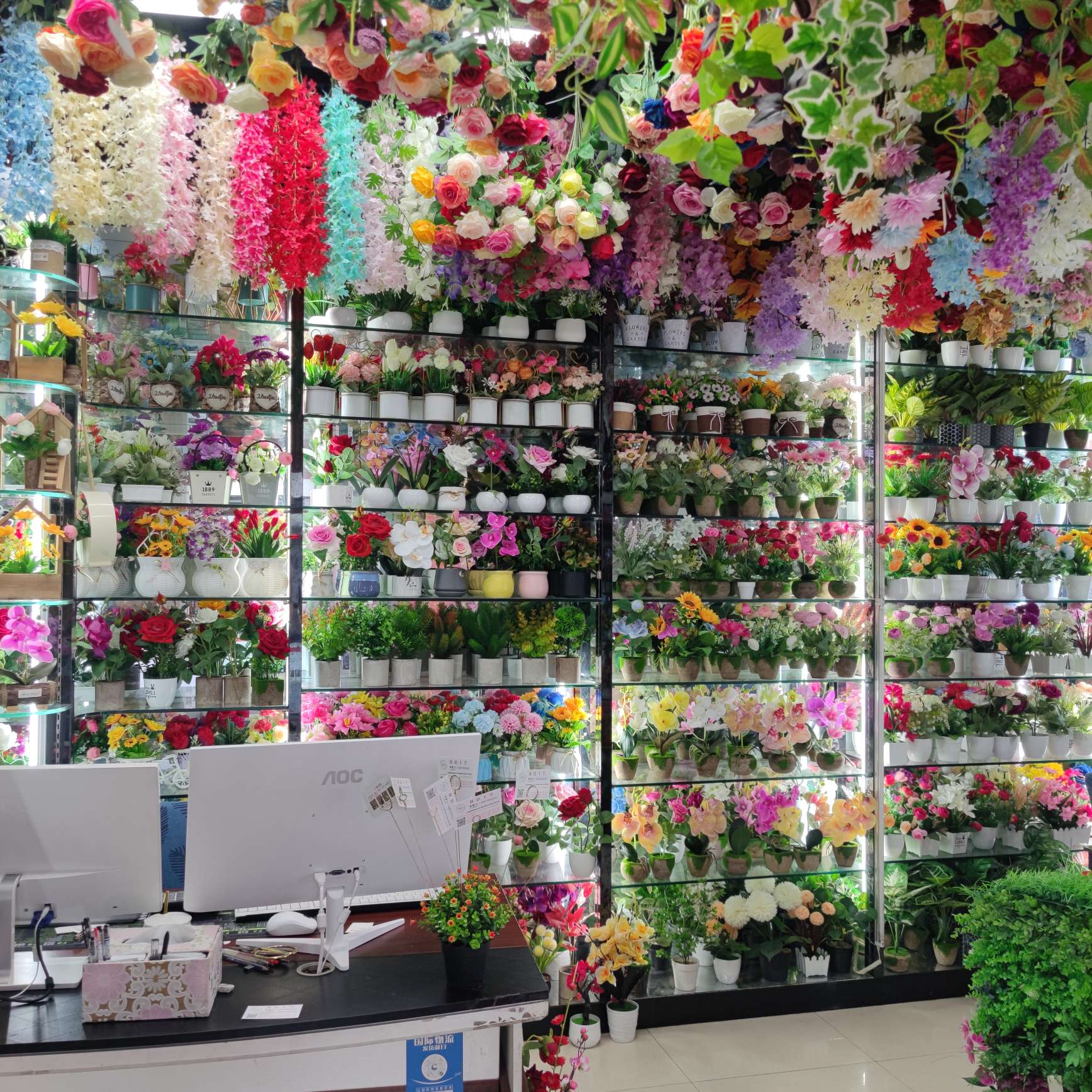 Office cultural decoration, artificial grass flowers, artificial plants, green plants, potted artificial flowers, artificial flower artworks, artificial horticulture, green ecological beautification detail image 10