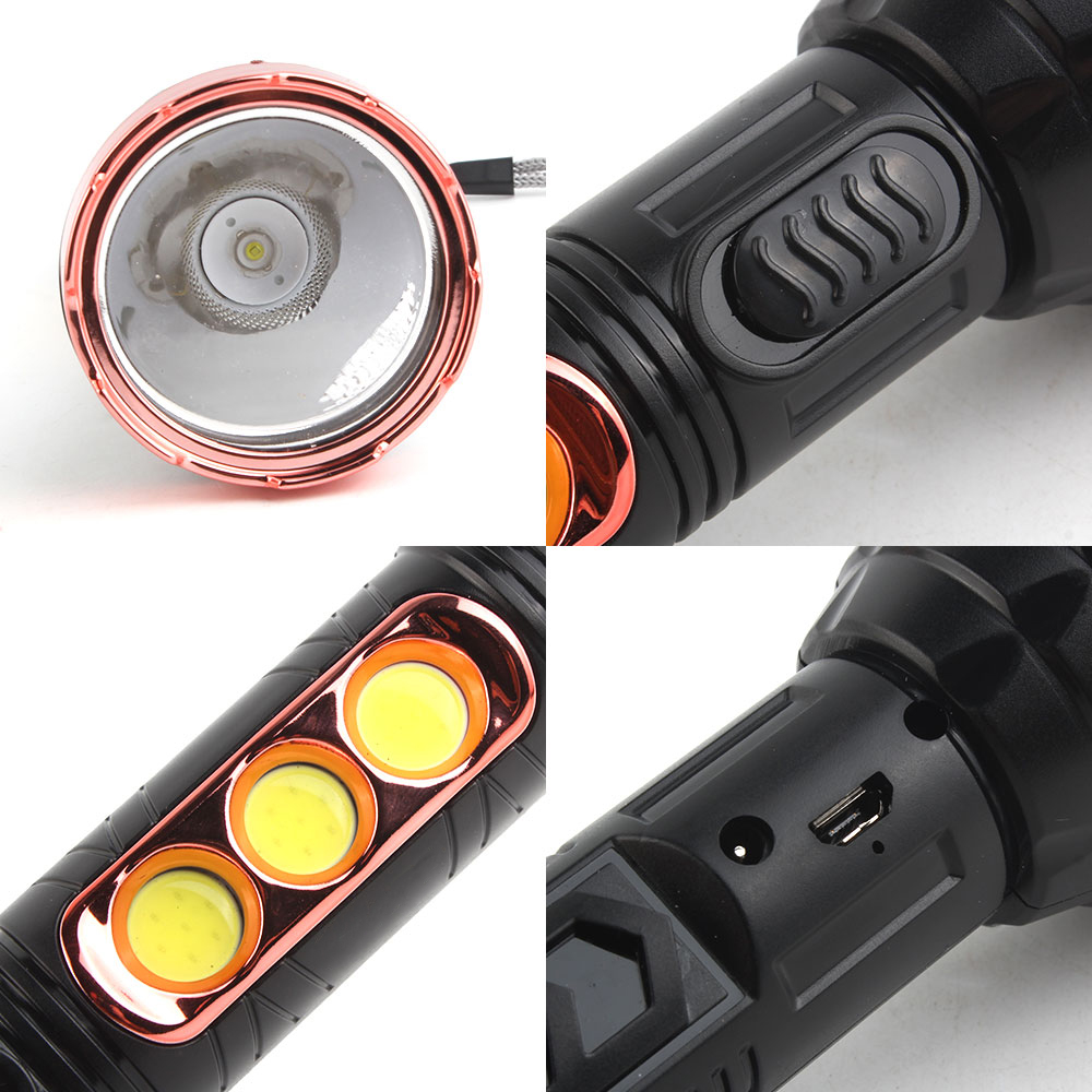 Kinsaca Star Source Usb Charging Plastic Flashlight With Side Light details Picture