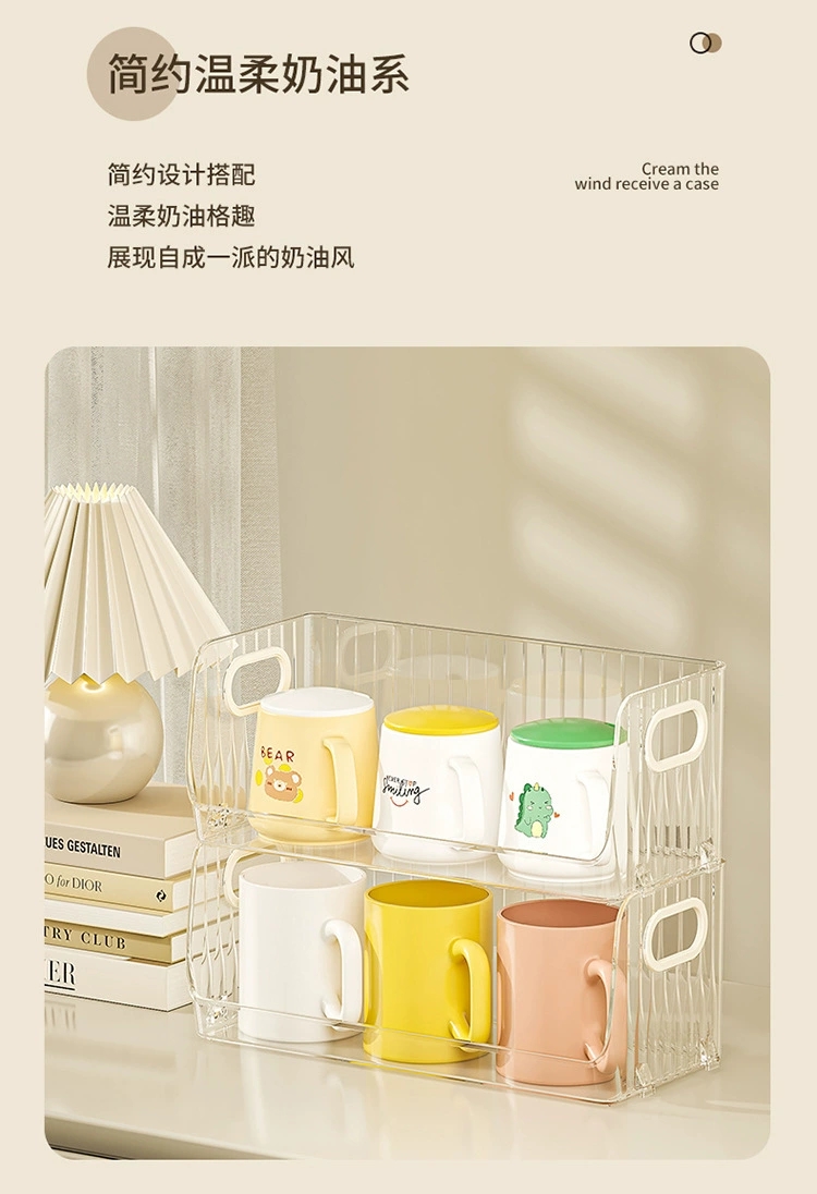 X51-8137-S Desktop Cosmetics storage box, dormitory facial mask, skin care products, jewelry acrylic storage basket, transparent storage box detail image 10