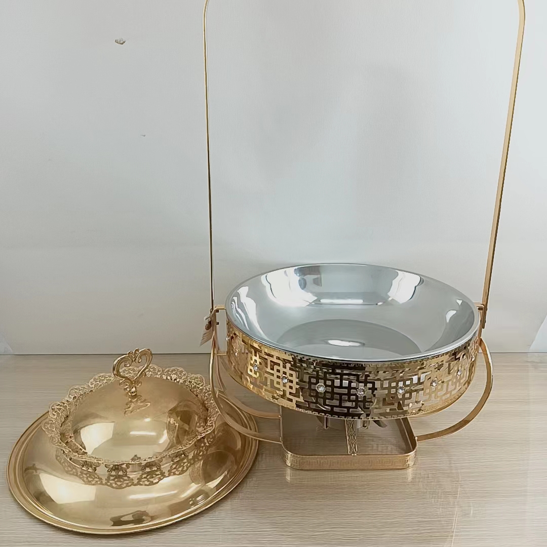 DF68093 Luxury lace Jazz lid hanging buffet stove, thickened hook Dining stove, solid and liquid alcohol stove, DF TRADINGHOUSE Item Picture