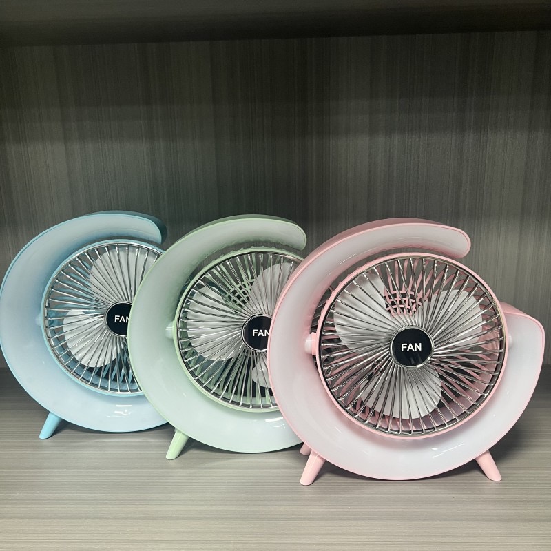 Desktop electric fan, popular color marquee, table fan, dormitory, office, home, USB charging, air circulation fan, outdoor fan, ambient light, super large wind power electric fan, portable ambient electric fan details Picture