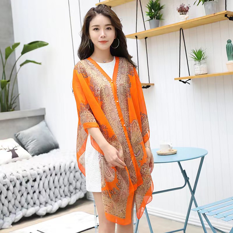 Xu Hongdou With Liu Yifei Style Women's Casual Wear Accessories Sun Protection Clothes Silk Scarf Scarf Accessories Fashion Light Breathable Spring And Summer Essential Shawl Women's Casual Wear undefined