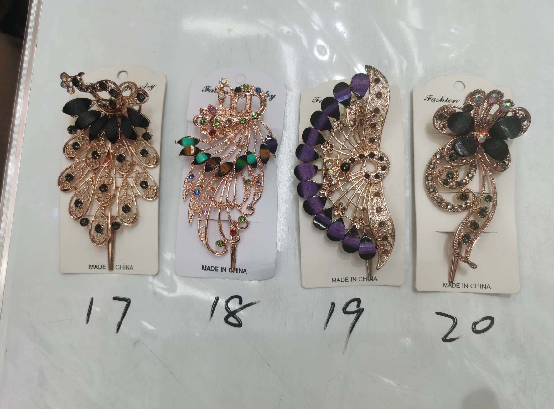 创意饰品发饰头饰发夹 鸭夹 抓夹夹子 精致时尚女士发饰品质经典孔雀款式发夹产品图