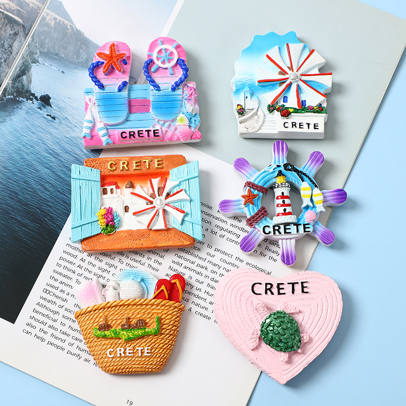 3D hand-painted fridge magnets, decorative items and tourist souvenirs for export to Greece