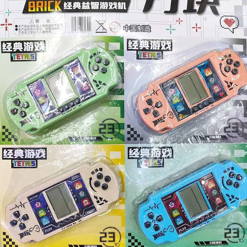 The Tetris game console features a large screen with innovative buttons, an old-fashioned, retro, classic and nostalgic educational toy for students detail image 2