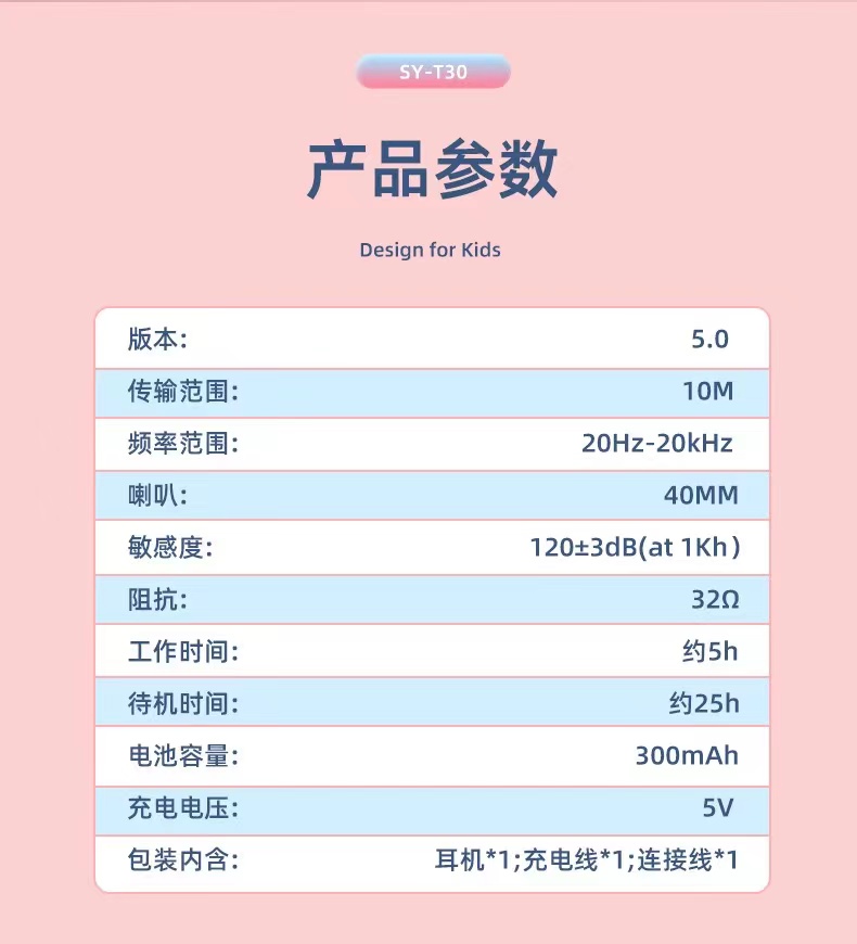 可爱猫耳儿童耳机 蓝牙头戴式网课耳机手机K歌无线耳机批发详情10