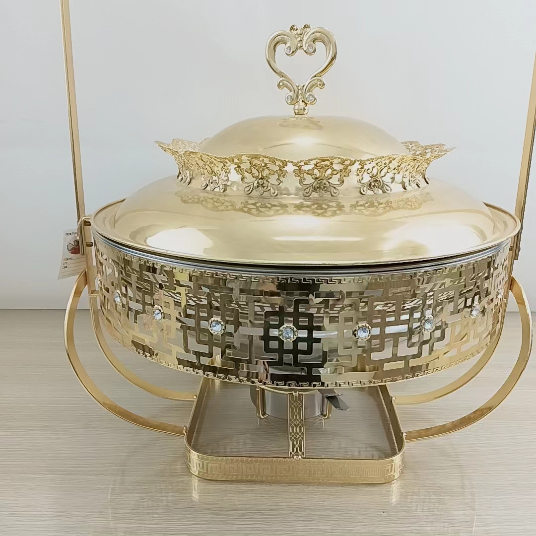 DF68093 Luxury lace Jazz lid hanging buffet stove, thickened hook Dining stove, solid and liquid alcohol stove, DF TRADINGHOUSE details Picture