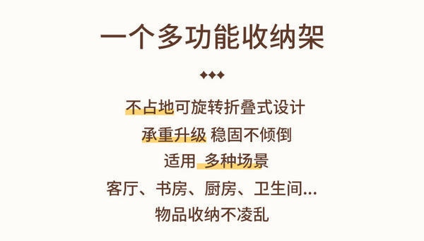 家用免安装置物架可移动折叠小推车卫生间收纳架子客厅厨房果蔬架外贸内贸厂家批发详情图2