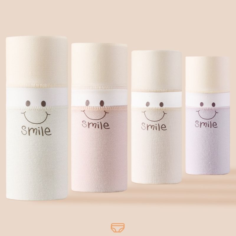 Women's underwear mid-waist seamless breathable girly naked smile simple cotton women's triangle shorts Item Picture