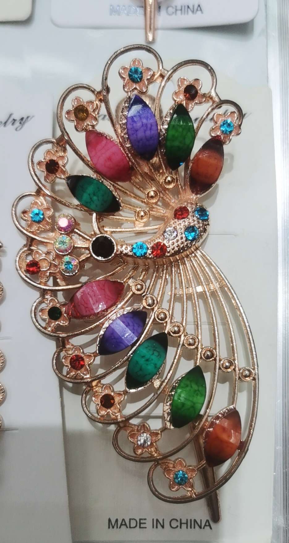 创意饰品发饰头饰发夹 鸭夹 抓夹夹子 精致时尚女士发饰品质经典孔雀款式发夹详情图2