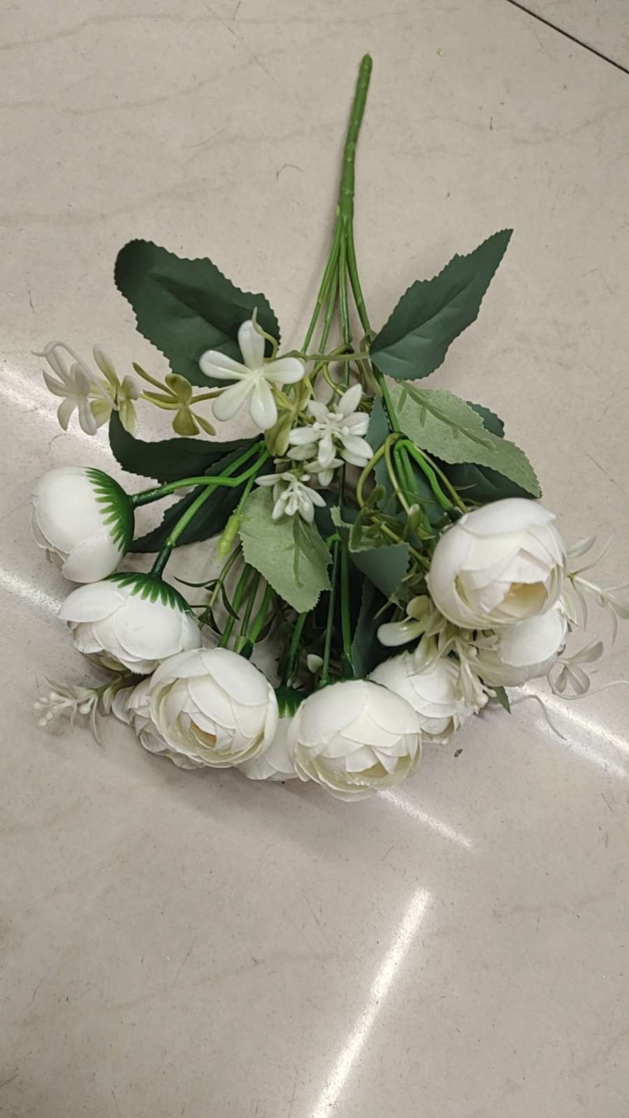 来料加工定制 花类配件花苞侧柏玫瑰花 贴片配件植叶子塑料花 高品质花艺装饰配件