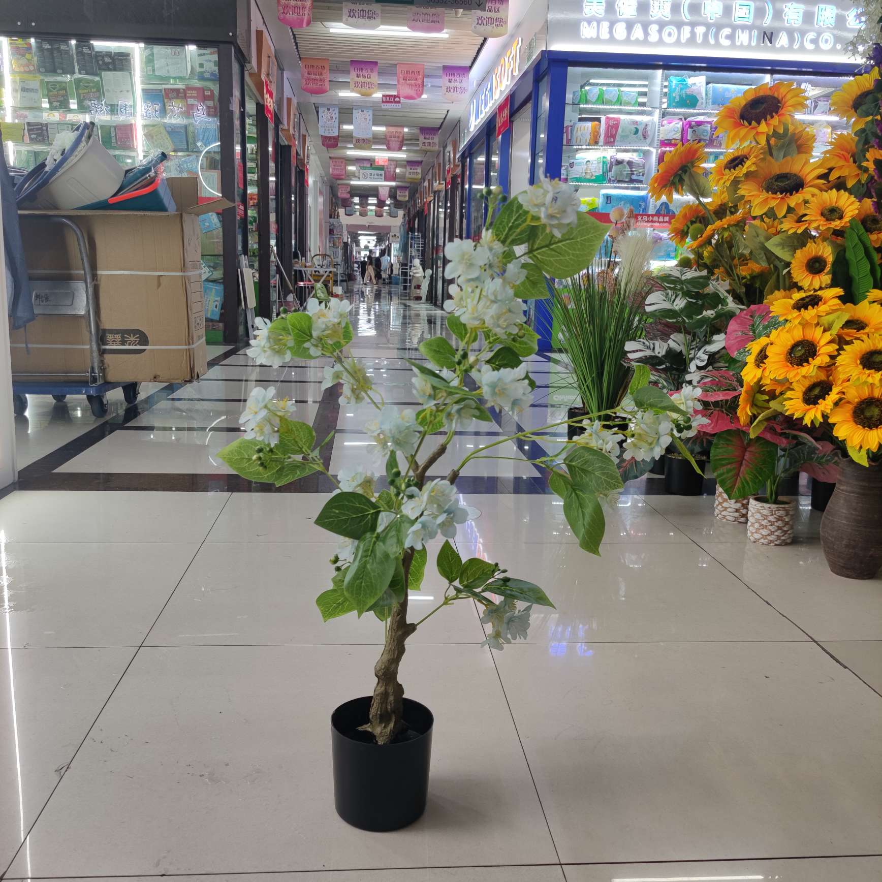 仿真樱花树室内装饰盆景许愿树仿真植物摆件客厅造景落地假花