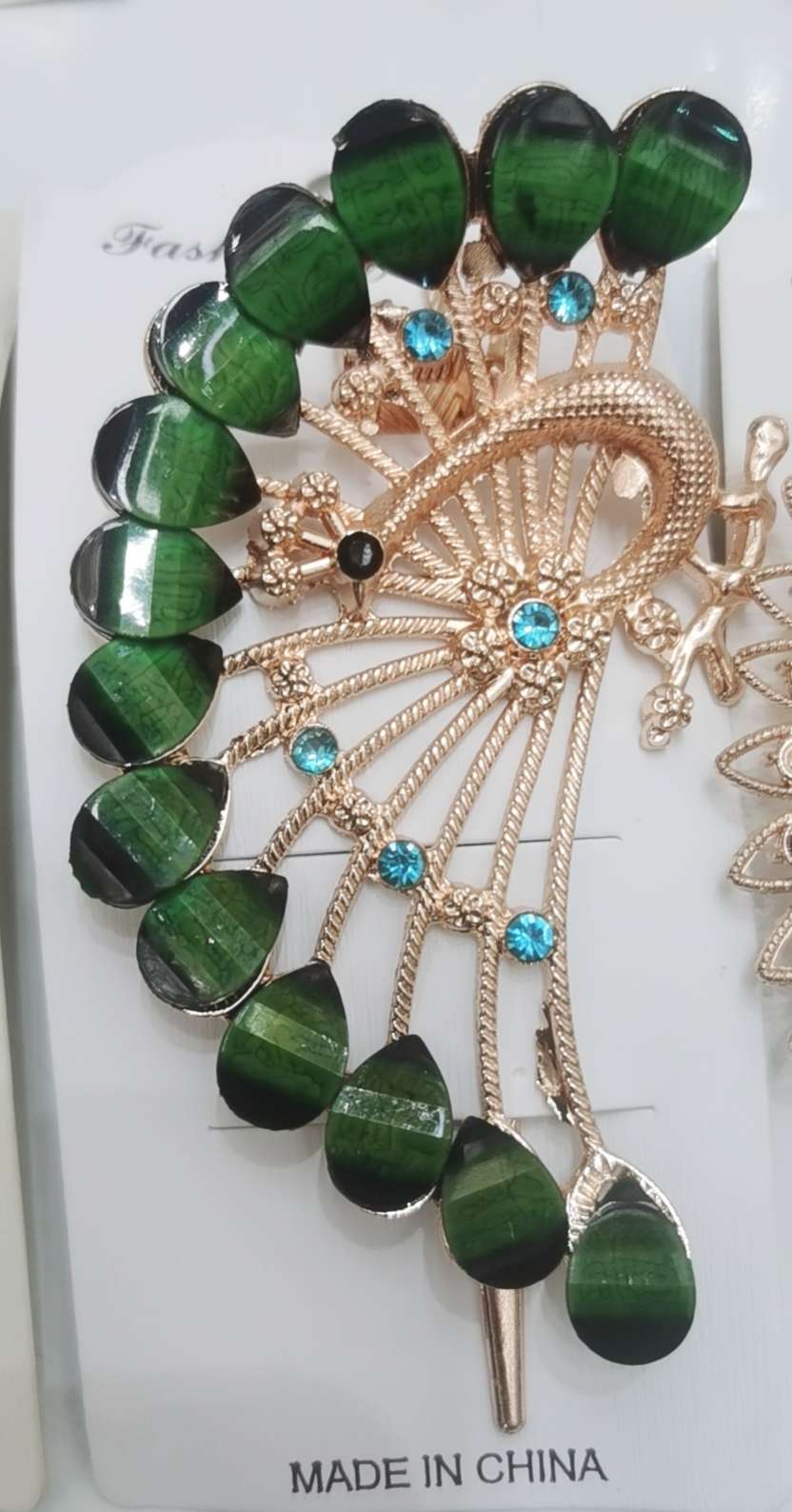 创意饰品发饰头饰发夹 鸭夹 抓夹夹子 精致时尚女士发饰品质经典孔雀款式发夹详情图8