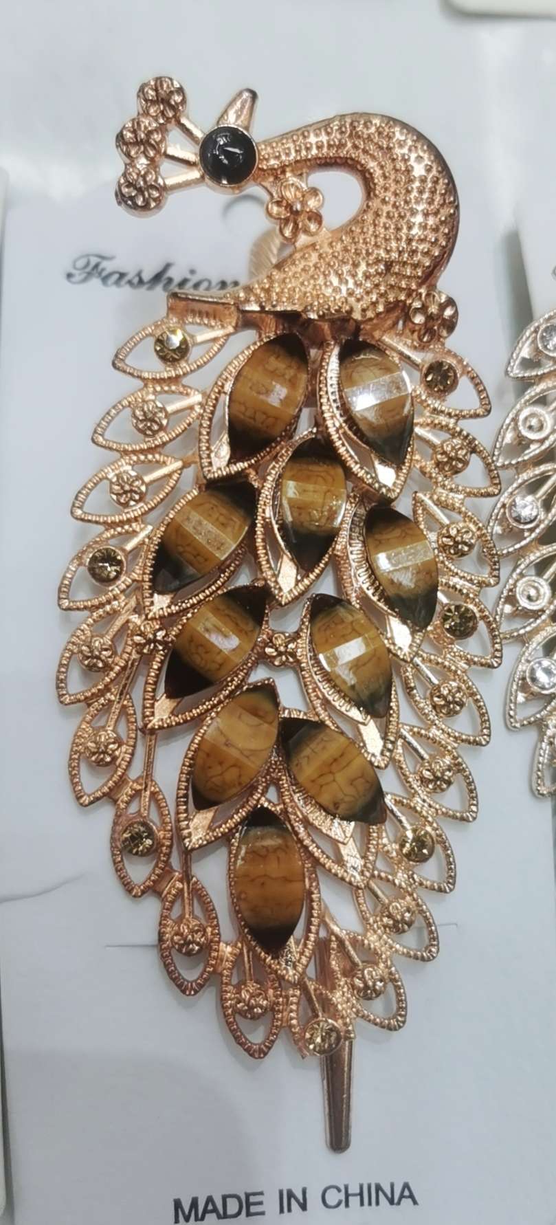 创意饰品发饰头饰发夹 鸭夹 抓夹夹子 精致时尚女士发饰品质经典孔雀款式发夹详情图6