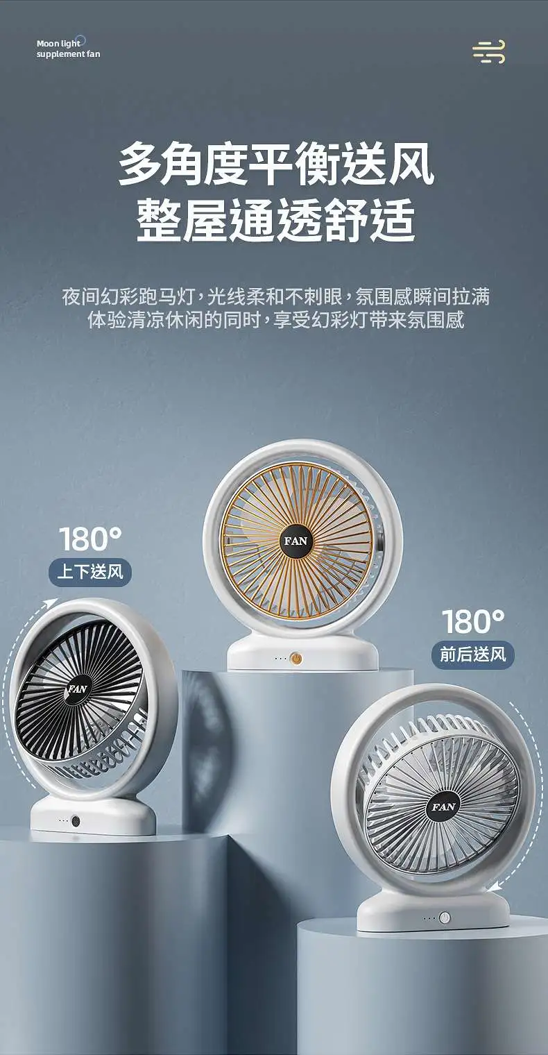 New usb mini fan, desktop electric fan, portable running light, student dormitory quiet office fan, usb charging fan, mini fan detail image 11