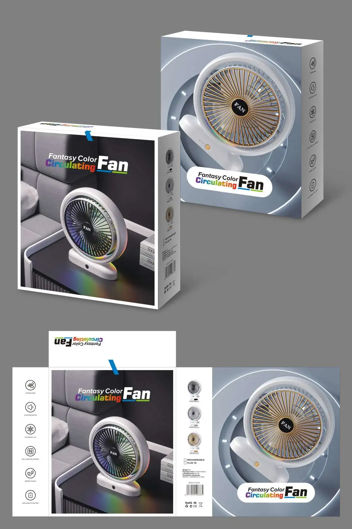 New usb mini fan, desktop electric fan, portable running light, student dormitory quiet office fan, usb charging fan, mini fan detail image 6
