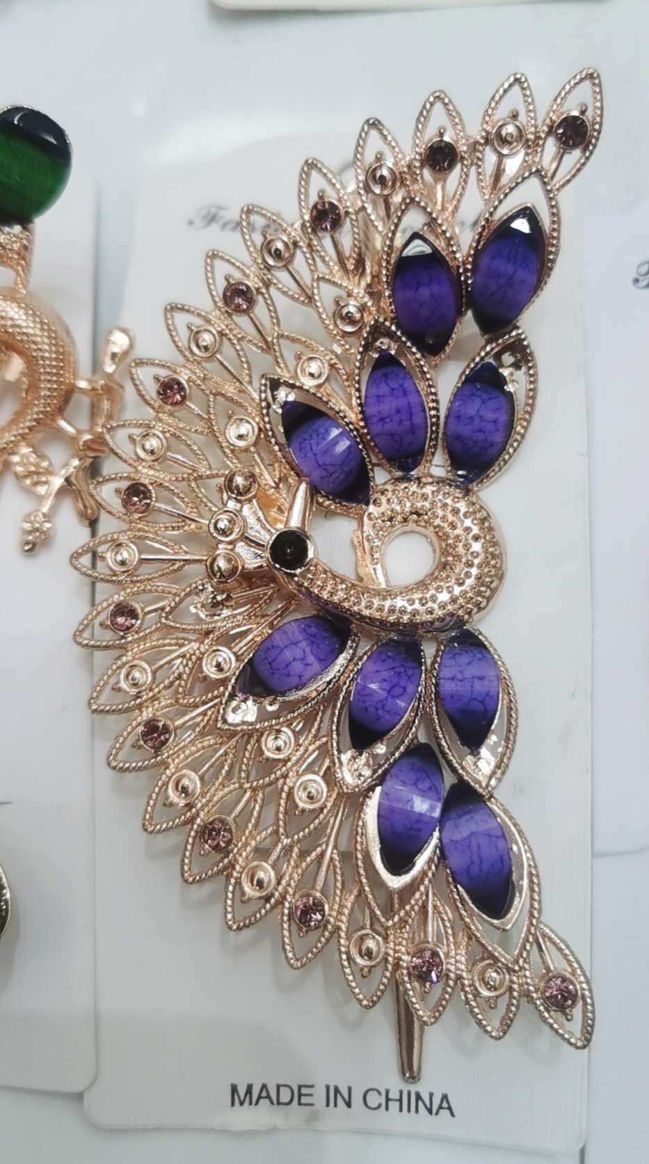 创意饰品发饰头饰发夹 鸭夹 抓夹夹子 精致时尚女士发饰品质经典孔雀款式发夹详情图7