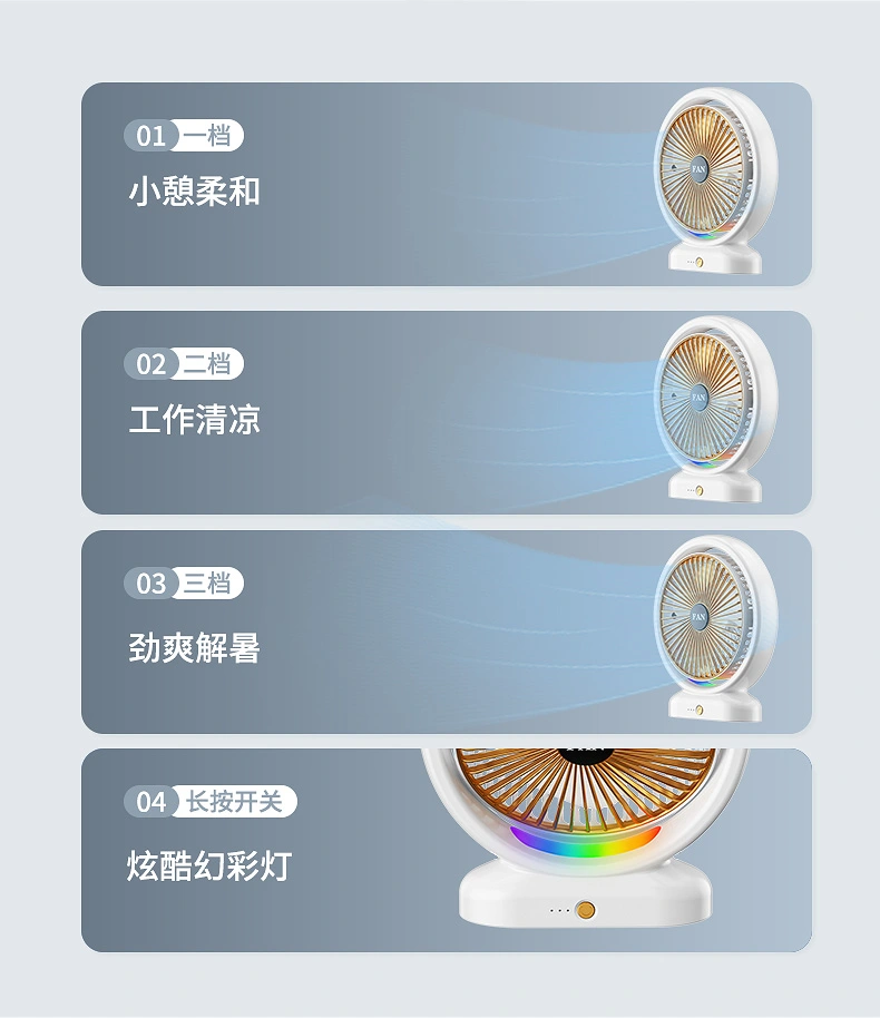 New usb mini fan, desktop electric fan, portable running light, student dormitory quiet office fan, usb charging fan, mini fan detail image 12