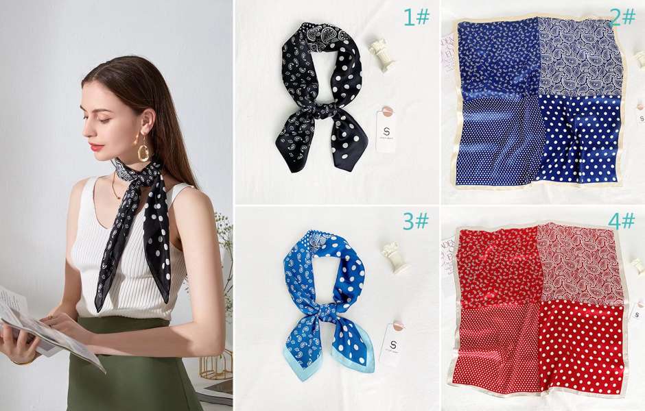Factory Direct Custom Wholesale Imitation Polyester Silk Printing Products 70Cm Scarves Scarf Headgear Clothing Design Fashion With Popular Europe, South America, The Middle East And So On Specification drawing