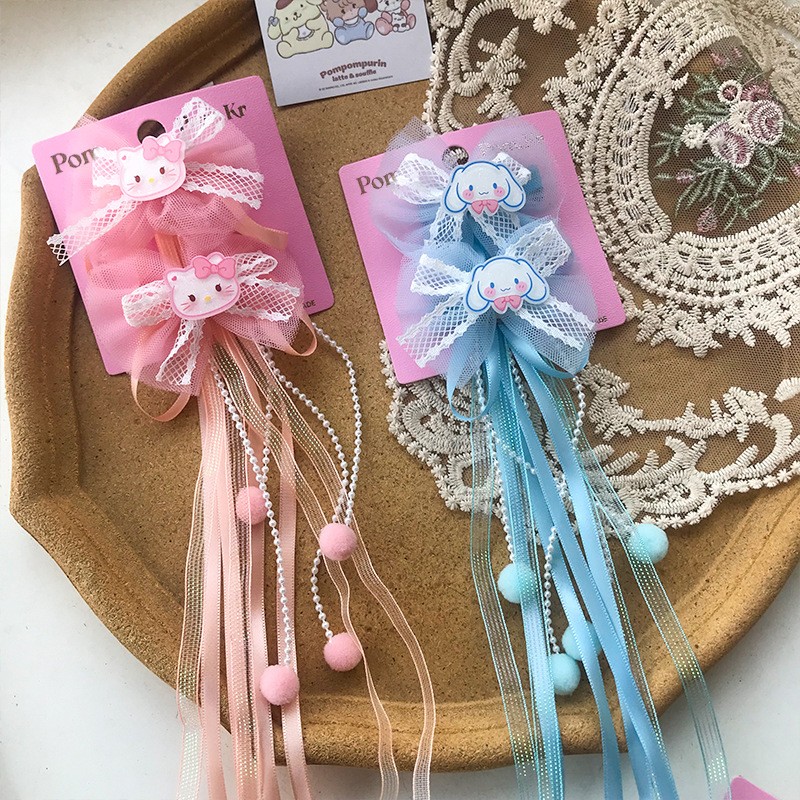 New cute cartoon bow pearl flower children's ribbon hair clips with hair accessories and headwear Application Scenario